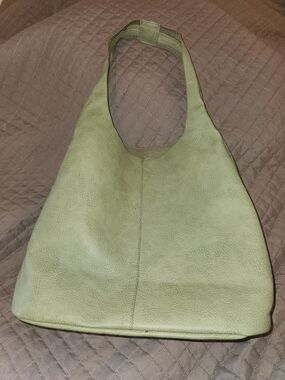 Green Vegan Leather Shoulder Bag - Unbranded